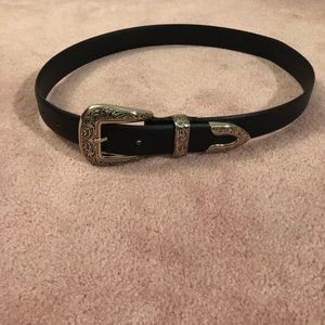 Express Black Leather Belt